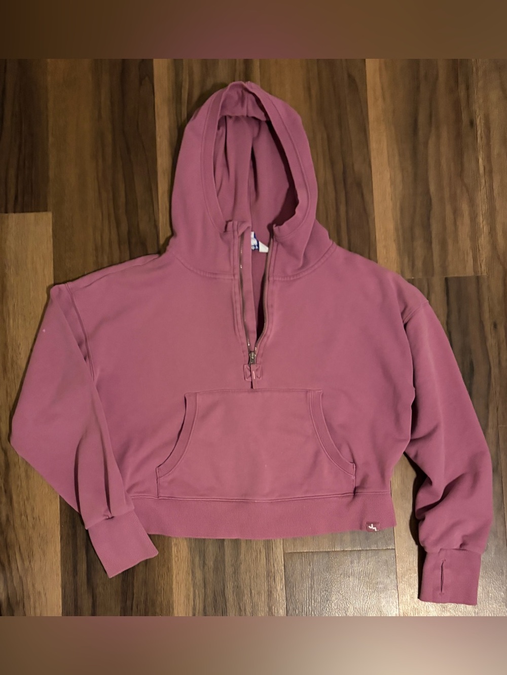 Pink JoyLab Cropped Quarter Zip Hoodie
